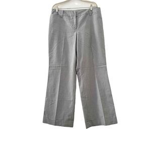 Dalia Collection Career Pants Womens Size 14W Blue Striped Cuffed Wide Leg Loops